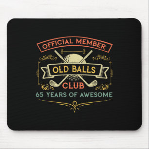 Funny 65th Birthday Old Club 65 Year Old Golfer Mouse Pad