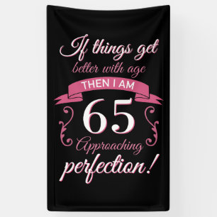 Funny 65th Birthday 'Perfection' Banner