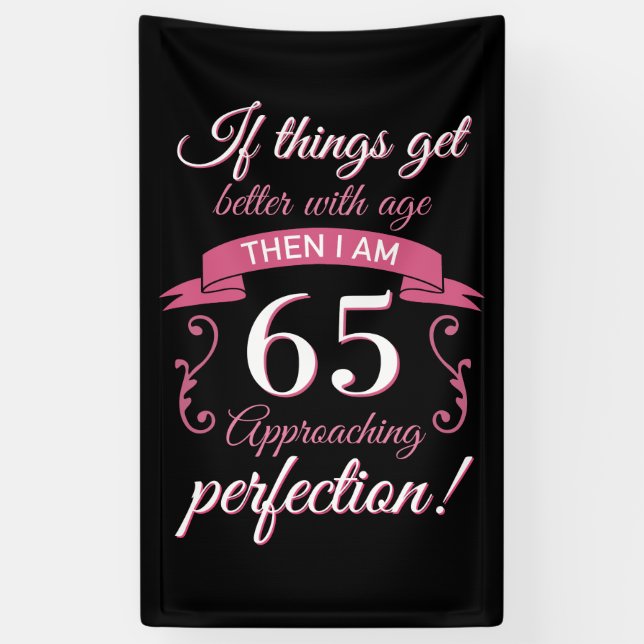 Funny 65th Birthday 'Perfection' Banner (Vertical)