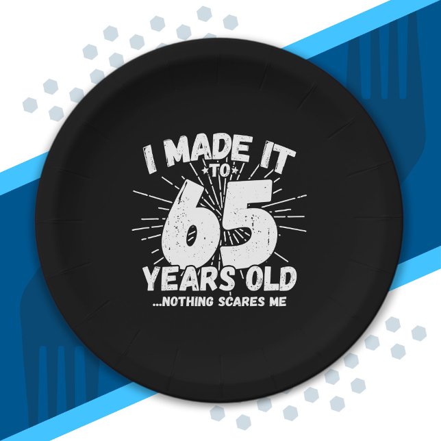 Funny 65th Birthday Quote Sarcastic 65 Year Old Paper Plate (Creator Uploaded)