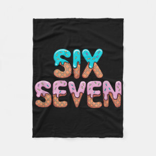 Funny 67 6 7 Drippy Bright Colors Ice Cream Style  Fleece Blanket