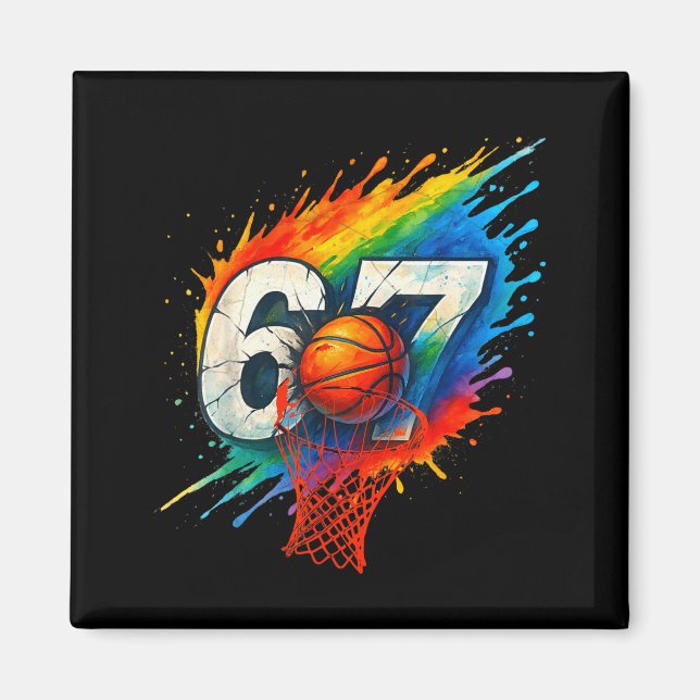 Funny 67 Basketball Six Seven 6 7 Meme 67  Magnet (Front)