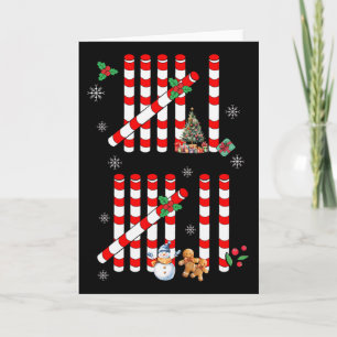 Funny 67 Candy Cane Tally Marks Christmas Six Seve Card