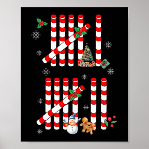 Funny 67 Candy Cane Tally Marks Christmas Six Seve Poster