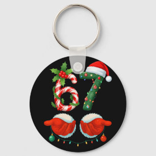 Funny 67 Christmas 6 7 Meme Pajamas Holiday Gen Al Key Ring