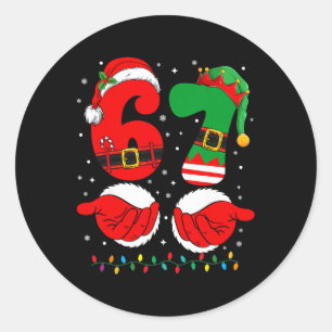 Funny 67 Christmas 6 7 Meme Six Seven For Boys Tea Classic Round Sticker