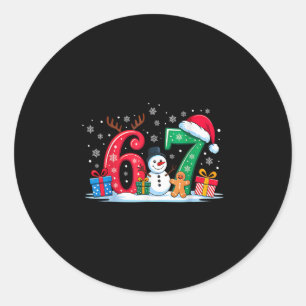Funny 67 Christmas 6 7 Six Seven Meme 6 7 Matching Classic Round Sticker