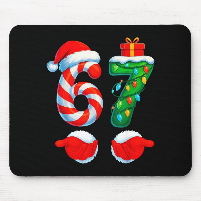 Funny 67 Christmas 6 7 Six Seven Meme Kids Men Boy Mouse Pad (Front)