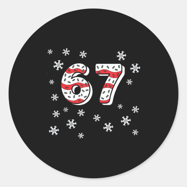 Funny 67 Christmas Cakes 67 Funny Kid 67 Christmas Classic Round Sticker (Front)