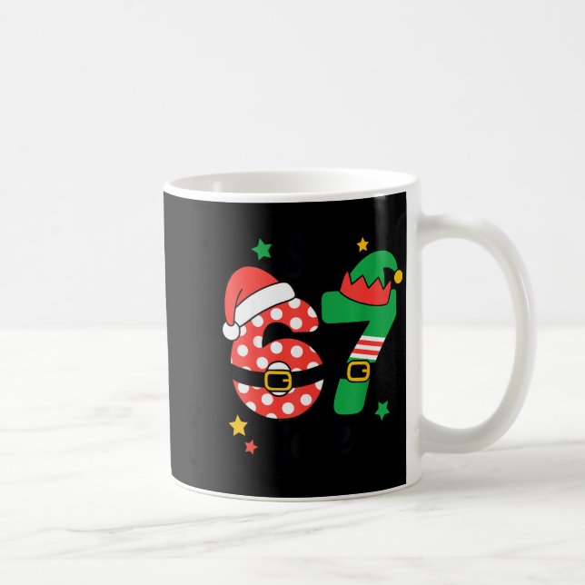 Funny 67 Christmas Costume Pajamas Holiday Outfit  Coffee Mug (Right)