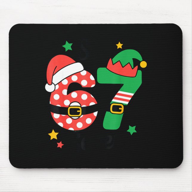 Funny 67 Christmas Costume Pajamas Holiday Outfit  Mouse Pad (Front)