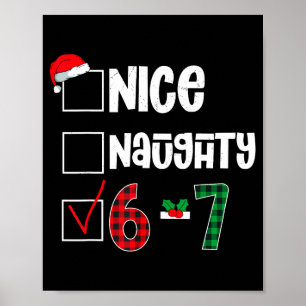 Funny 67 Christmas Meme Six Seven Xmas 6-7 Boys Ki Poster