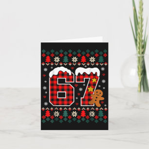 Funny 67 Christmas Pajamas Shirt Six Seven Meme Br Card