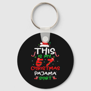 Funny 67 Christmas Pajamas Shirt Six Seven Meme Br Key Ring