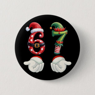 Funny 67 Christmas Pajamas Six Seven Meme 6 7 Elf Cm Round Badge
