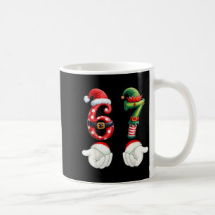 Funny 67 Christmas Pajamas Six Seven Meme 6 7 Elf Coffee Mug