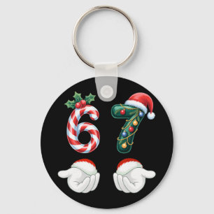 Funny 67 Christmas Pajamas Six Seven Meme 6 7 Elf  Key Ring