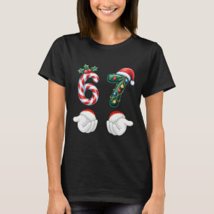 Funny 67 Christmas Pajamas Six Seven Meme 6 7 Elf  T-Shirt