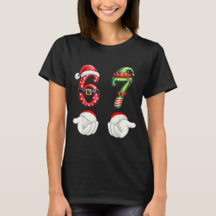 Funny 67 Christmas Pajamas Six Seven Meme 6 7 Elf T-Shirt
