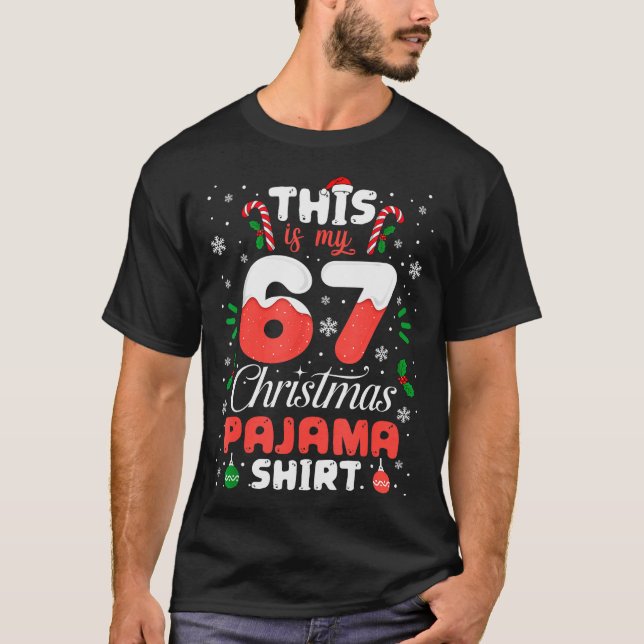 Funny 67 Christmas Pyjamas Shirt Six Seven Meme Br (Front)
