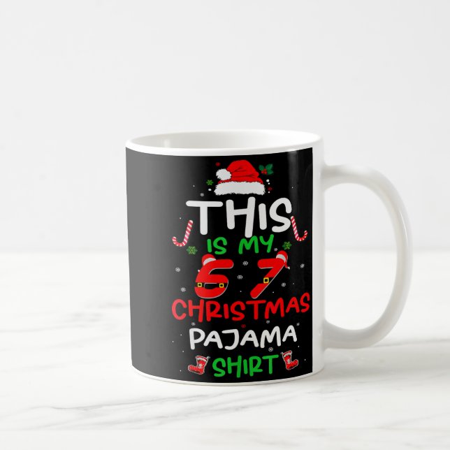 Funny 67 Christmas Pyjamas Shirt Six Seven Meme Br Coffee Mug (Right)
