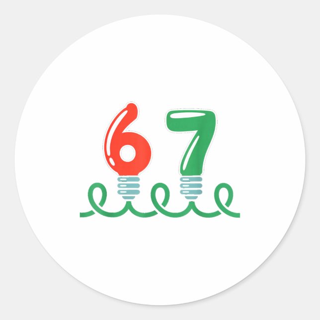 Funny 67 Christmas Shirt 67 Christmas Lights 67 Sh Classic Round Sticker (Front)