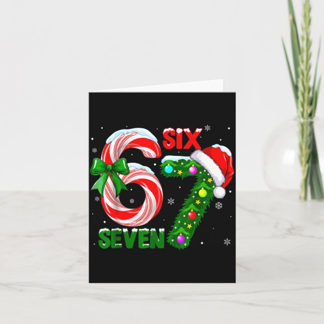 Funny 67 Christmas Shirts Boys Kids 6 7 Meme Pajam Card (Front)