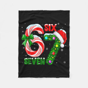 Funny 67 Christmas Shirts Boys Kids 6 7 Meme Pajam Fleece Blanket