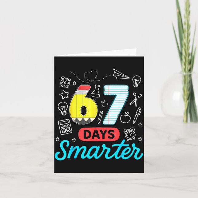 Funny 67 Days Smarter Six Seven Meme Teachers Stud Card (Front)