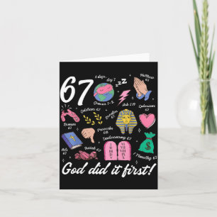 Funny 67 God Did First 67 Meme Jesus Christian Card