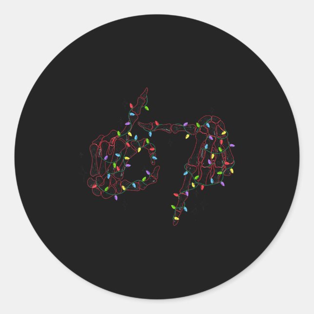 Funny 67 Hand Six Seven Meme Brainrot Christmas Xm Classic Round Sticker (Front)