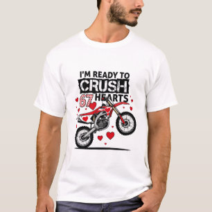 Funny 67 Hearts Dirt Bike Motocross Valentine Ride T-Shirt
