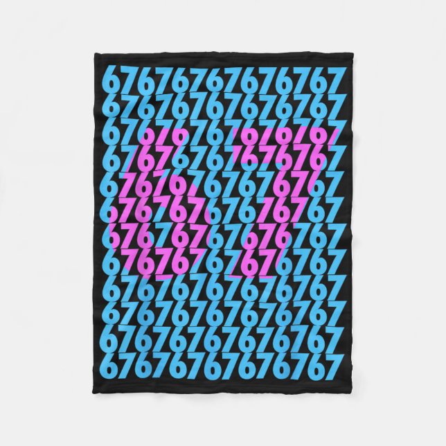 Funny 67 Hidden 6 7 Meme Middle School 6 7 Funny 6 Fleece Blanket (Front)