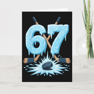 Funny 67 Hockey Six Seven Ice Drip Lover Meme Boys Card