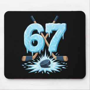 Funny 67 Hockey Six Seven Ice Drip Lover Meme Boys Mouse Pad