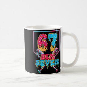 Funny 67 Ice Cream Drip Baseball Six Seven Gift Fo Coffee Mug