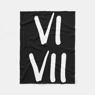Funny 67 Kids Joke 6 And 7 Roman Numerals Fleece Blanket