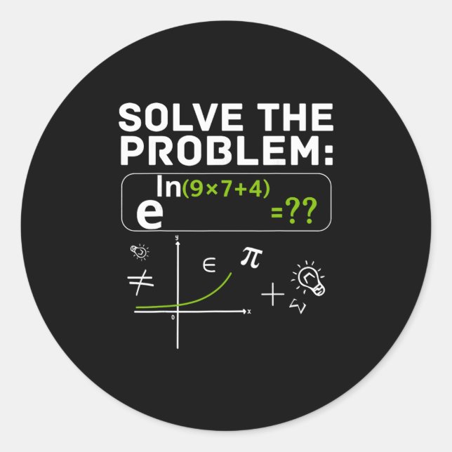 Funny 67 Math Meme Solve The Problem Teacher For S Classic Round Sticker (Front)