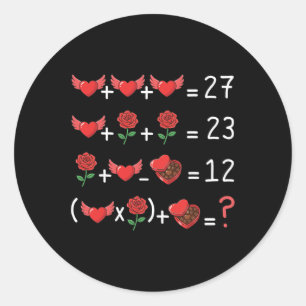 Funny 67 Math Teacher Valentine Math Teacher Women Classic Round Sticker