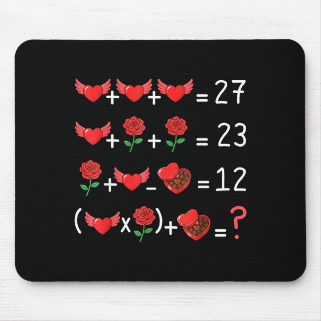 Funny 67 Math Teacher Valentine Math Teacher Women Mouse Pad (Front)