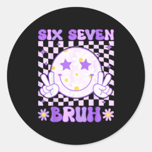 Funny 67 Meme 6-7 Boys Kids Teens 6 7 Six Seven Br Classic Round Sticker