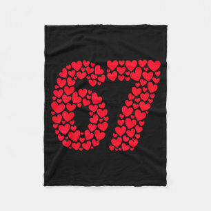 Funny 67 Meme 6 7 Gen Alpha Slang For Valentine’s Fleece Blanket