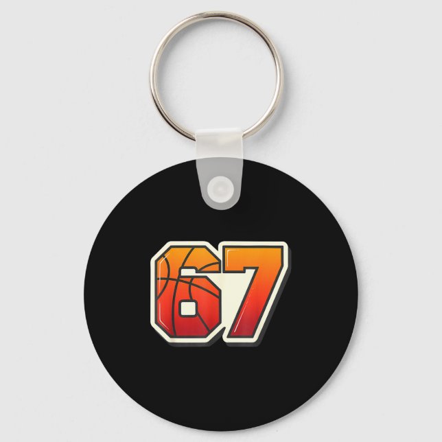 Funny 67 Meme Basketball Ice Cream Drip Six Seven  Key Ring (Front)