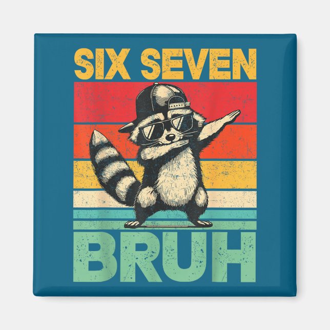 Funny 67 Meme Boys Kids 6 7 Dabbing Six Seven Bruh Magnet (Front)
