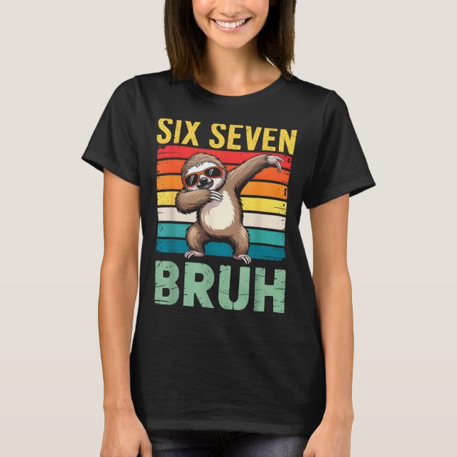 Funny 67 Meme Boys Kids 6 7 Dabbing Six Seven Bruh T-Shirt (Front)