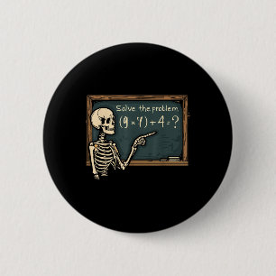 Funny 67 Meme Brainrot Joke Halloween Skeleton Mat 6 Cm Round Badge
