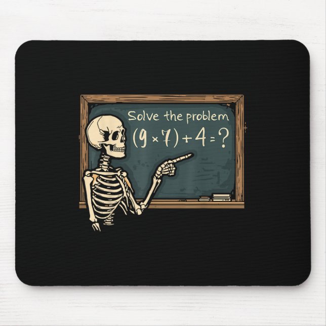Funny 67 Meme Brainrot Joke Halloween Skeleton Mat Mouse Pad (Front)