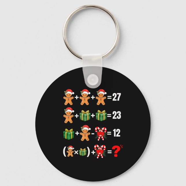 Funny 67 Meme Candy Merry Santa Math Teacher Chris Key Ring (Front)