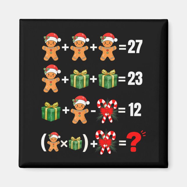 Funny 67 Meme Candy Merry Santa Math Teacher Chris Magnet (Front)