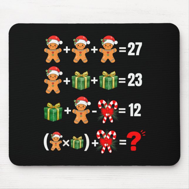 Funny 67 Meme Candy Merry Santa Math Teacher Chris Mouse Pad (Front)